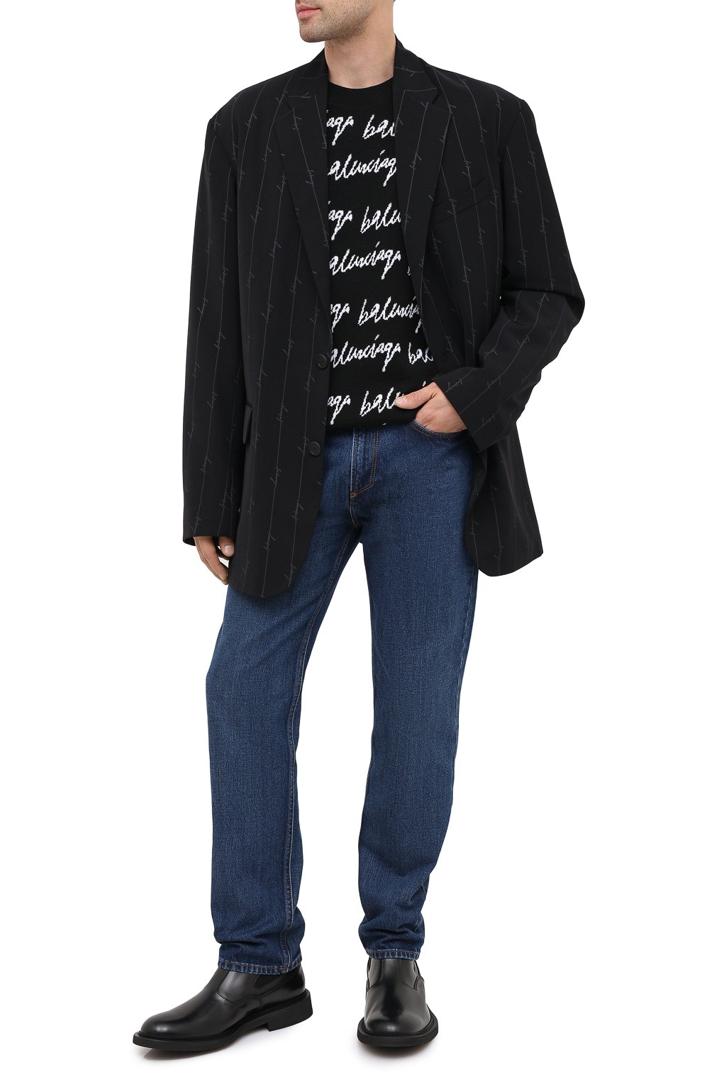 Однобортный пиджак BALENCIAGA черного цвета по цене 244000 руб., арт. 629328/TILT7, фото 3 Однобортный пиджак BALENCIAGA, арт. 629328/TILT7, фото 3