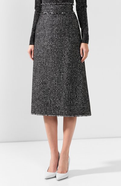Юбка из смеси шерсти и шелка DOLCE & GABBANA серого цвета по цене 125000 руб., арт. F4BMST/FMMEZ, фото 3 Юбка из смеси шерсти и шелка DOLCE & GABBANA, арт. F4BMST/FMMEZ, фото 3