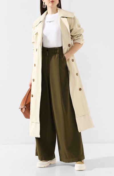 Хлопковые брюки DRIES VAN NOTEN хаки цвета по цене 37900 руб., арт. 201-30946-9291, фото 2 Хлопковые брюки DRIES VAN NOTEN, арт. 201-30946-9291, фото 2