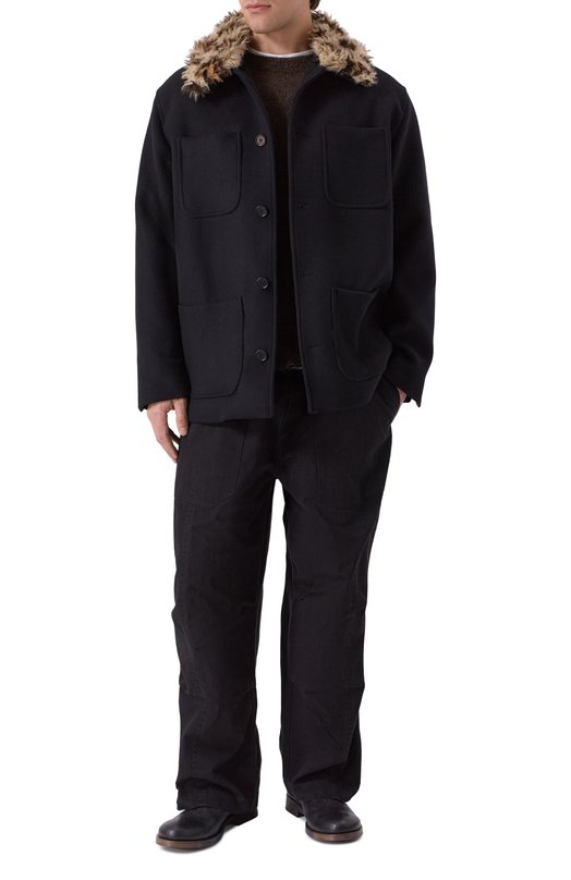 Шерстяное пальто MSGM 3940MH25/257603 Чёрный  3940MH25/257603 Фото 2