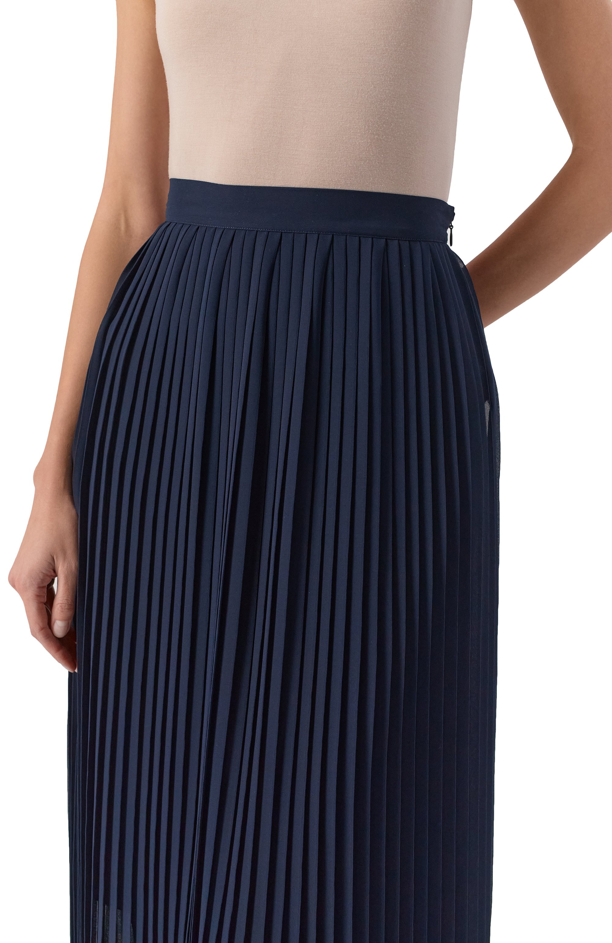 Плиссированная юбка MVST синего цвета по цене 86700 руб., арт. WS61-622MU, фото 5 Плиссированная юбка MVST, арт. WS61-622MU, фото 5