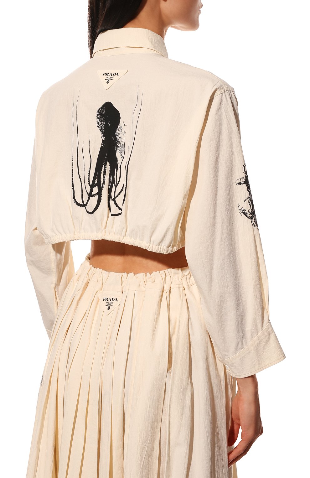 Хлопковая рубашка PRADA, арт. P457F-10M6-F0304-221, фото 4