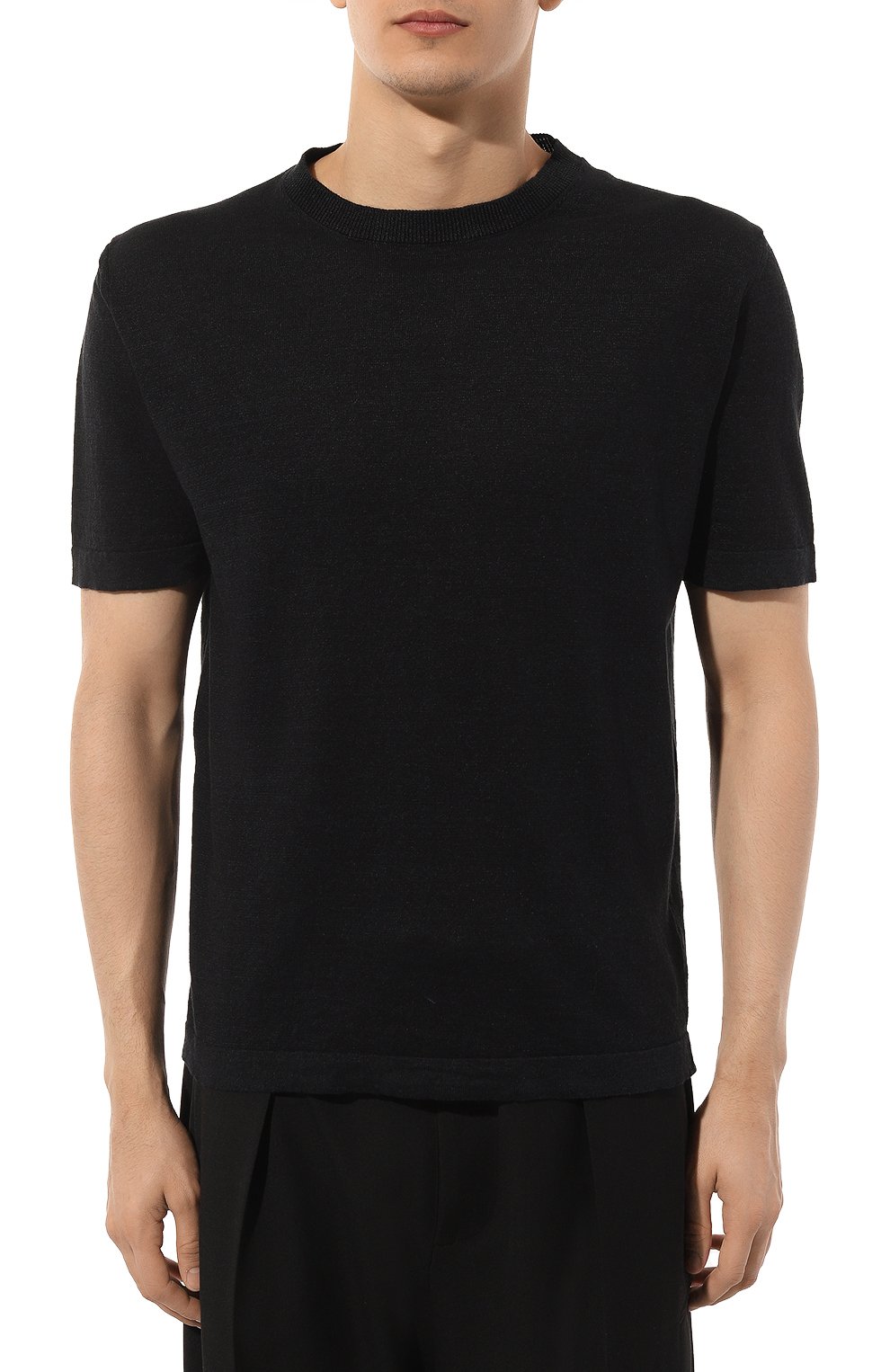 Джемпер изо льна и хлопка KITON черного цвета по цене 97700 руб., арт. UMM049503, фото 3 Джемпер изо льна и хлопка KITON, арт. UMM049503, фото 3