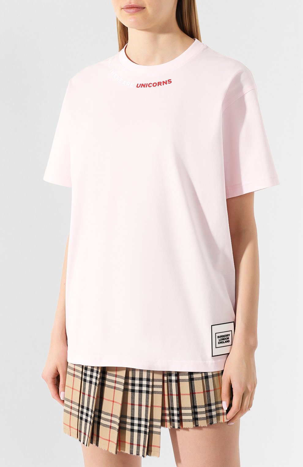 Хлопковая футболка BURBERRY розового цвета по цене 58100 руб., арт. 8029564, фото 3 Хлопковая футболка BURBERRY, арт. 8029564, фото 3
