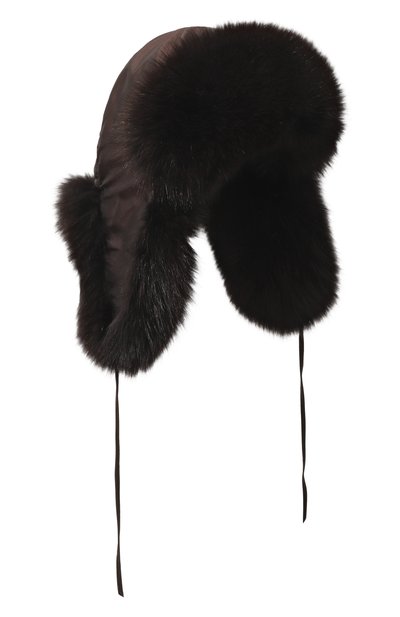 Мужская меховая шапка-ушанка стильная с отделкой из песца FURLAND, арт. 0001103310093600219