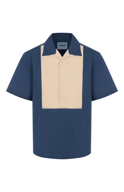 Мужская рубашка из хлопка и шелка JIL SANDER, арт. J22DL0341/J45266