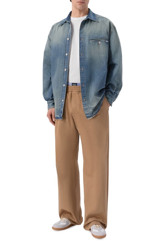 Хлопковые брюки MSGM 4040MP06/267104 Бежевый  4040MP06/267104 Фото 2