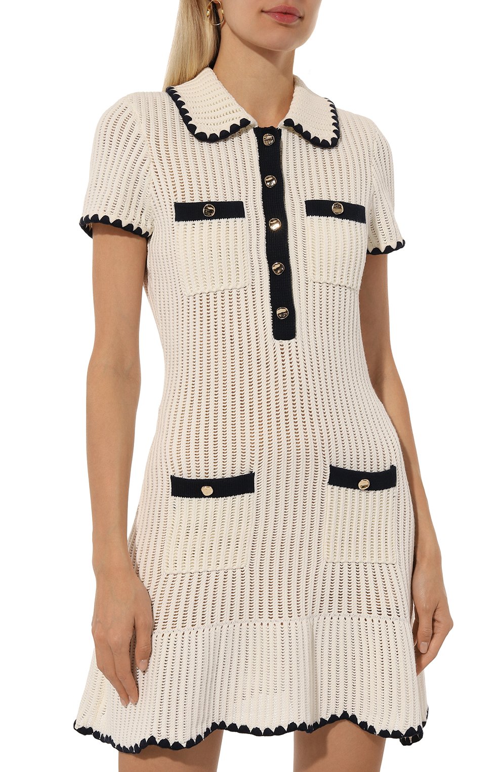 Платье из хлопка и вискозы SELF-PORTRAIT, арт. PF24-136S-C, фото 3