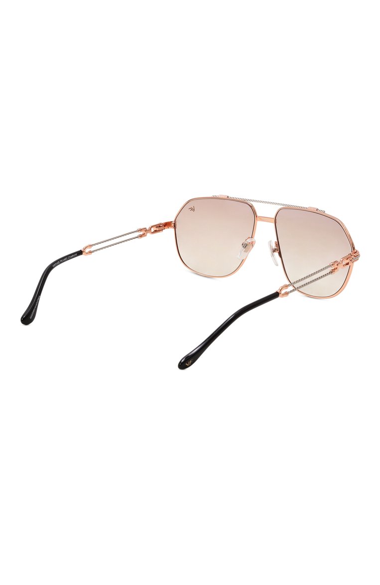 Женские солнцезащитные очки VINTAGE FRAMES коричневого цвета, арт. B0SS D0UBLE R0PE 18KT TW0-T0NE G0LD/TABACC0 | Фото 5 (Региональные ограничения белый список (Axapta Mercury): Не проставлено; Нос: Не проставлено; Тип очков: С/з; Материал: Металл; Кросс-КТ: С/з-унисекс; Очки форма: Авиаторы; Оптика Гендер: оптика-унисекс)