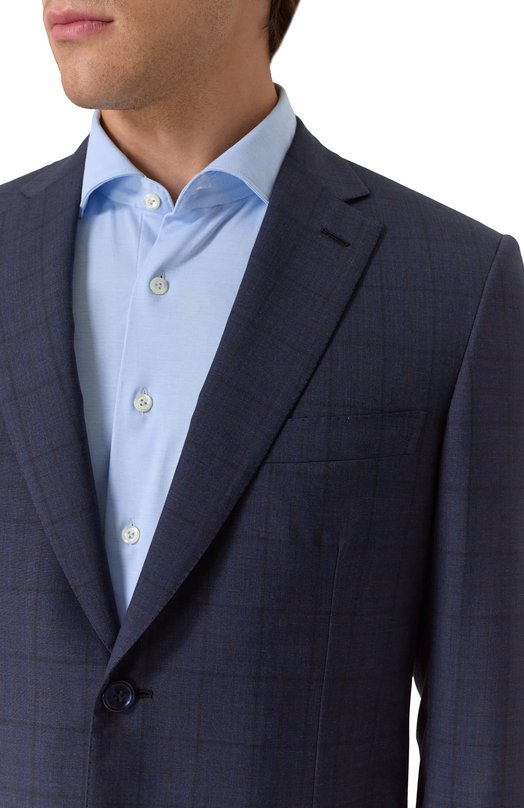Шерстяной костюм Brioni RA0J14/P8A0R/BRUNIC0 Синий  RA0J14/P8A0R/BRUNIC0 Фото 8