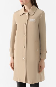 Женский плащ oxclose BURBERRY бежевого цвета, арт. 8022732 | Фото 3 (Материал внешний: Синтетический материал; Рукава: Длинные; Материал подклада: Синтетический материал; Статус проверки: Проверена категория; Длина (верхняя одежда): До колена, До середины бедра; Стили: Классический; Материал сплава: Проставлено; Драгоценные камни: Проставлено; Кросс-КТ: Куртка)