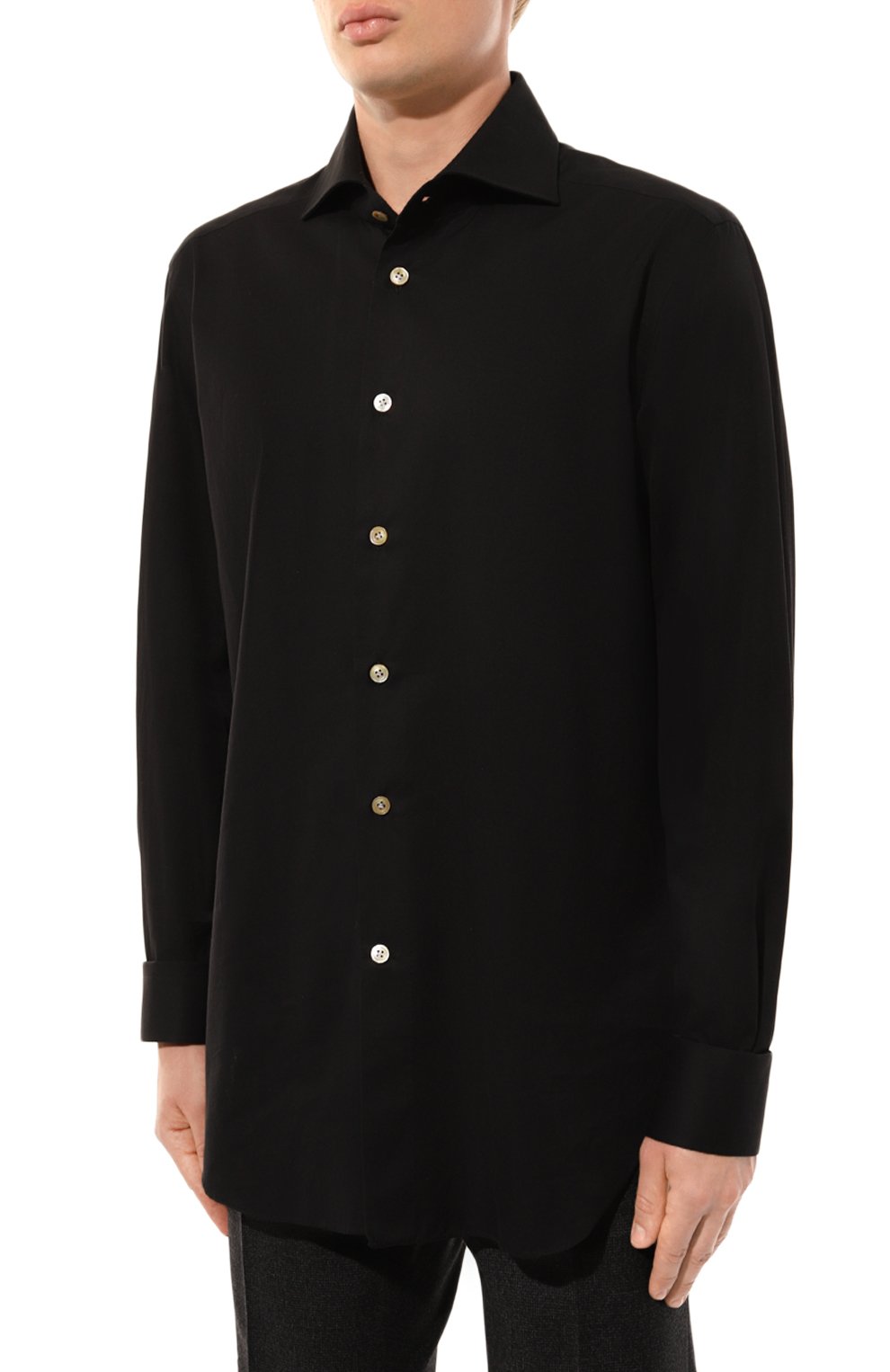 Хлопковая сорочка KITON черного цвета по цене 58950 руб., арт. UCCH08884, фото 3 Хлопковая сорочка KITON, арт. UCCH08884, фото 3