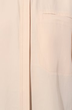 Женская рубашка из вискозы и льна LOULOU STUDIO светло-розового цвета, арт. M0HELI | Фото 5 (Принт: Без принта; Женское Кросс-КТ: Рубашка-одежда; Длина (для топов): Удлиненные; Материал сплава: Проставлено; Материал внешний: Вискоза; Драгоценные камни: Проставлено; Рукава: 3/4; Стили: Кэжуэл)