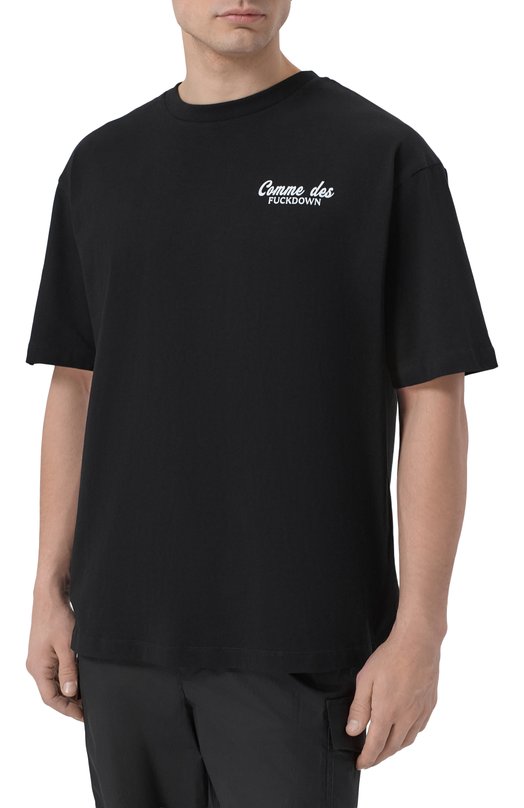 Хлопковая футболка Comme des Fuckdown CFABM01939 Чёрный  CFABM01939 Фото 3