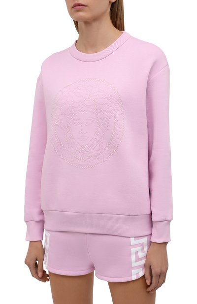 Хлопковый свитшот VERSACE светло-розового цвета по цене 99950 руб., арт. 1001570/1A01174, фото 3 Хлопковый свитшот VERSACE, арт. 1001570/1A01174, фото 3
