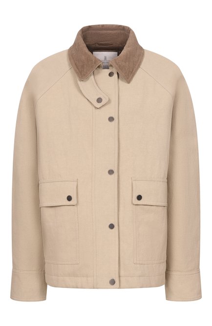 Женская куртка из хлопка и льна BRUNELLO CUCINELLI, арт. ML5957769
