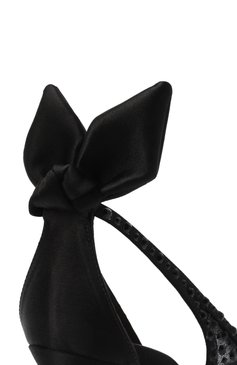 Женские текстильные туфли bow tie crystal 85 AQUAZZURA черного цвета, арт. DCTMIDP0/STT | Фото 7 (Материал внутренний: Натуральная кожа; Материал внешний: Текстиль; Подошва: Плоская; Каблук высота: Высокий; Каблук тип: Шпилька)