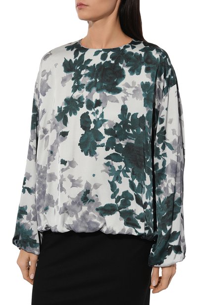 Блузка из вискозы DRIES VAN NOTEN зеленого цвета по цене 77550 руб., арт. 232-010750-7140, фото 3 Блузка из вискозы DRIES VAN NOTEN, арт. 232-010750-7140, фото 3