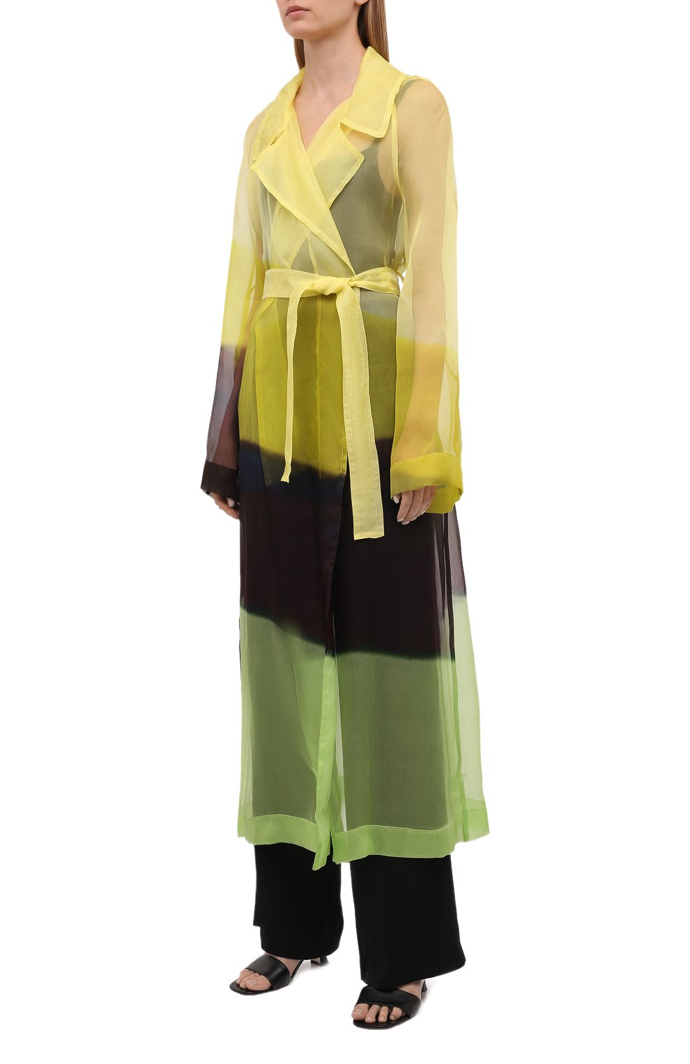 Шелковый тренч DRIES VAN NOTEN желтого цвета по цене 199500 руб., арт. 211-10238-2086, фото 3 Шелковый тренч DRIES VAN NOTEN, арт. 211-10238-2086, фото 3