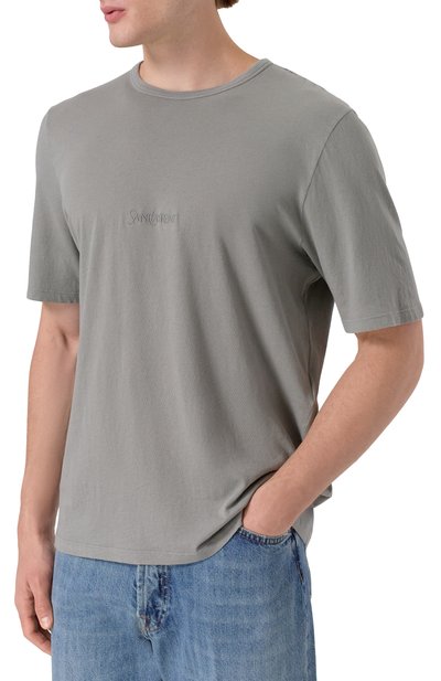 Хлопковая футболка SAINT LAURENT, арт. 818535/YBHD2, фото 3