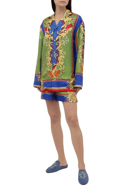 Шелковая рубашка VERSACE разноцветного цвета по цене 151000 руб., арт. 1001525/1A00735, фото 2 Шелковая рубашка VERSACE, арт. 1001525/1A00735, фото 2