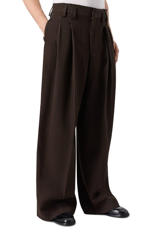 Брюки из вискозы и шелка Jil Sander J21KA0265/J65005 Коричневый  J21KA0265/J65005 Фото 3