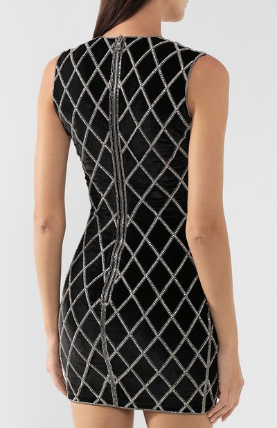 Платье из смеси вискозы и шелка BALMAIN черного цвета по цене 478000 руб., арт. SF16829/P014, фото 4 Платье из смеси вискозы и шелка BALMAIN, арт. SF16829/P014, фото 4