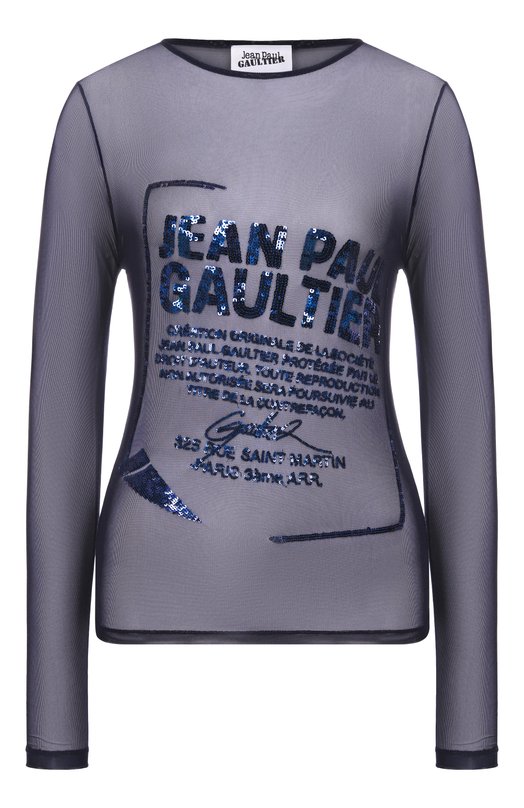 Топ с отделкой пайетками Jean Paul Gaultier 25/04-W-T0381/M001 Синий 25/04-W-T0381/M001