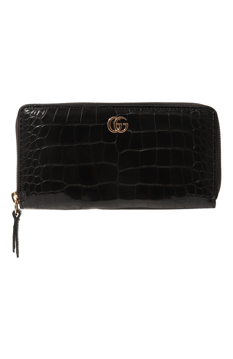 М�ужской портмоне из кожи аллигатора gg marmont GUCCI черного цвета, арт. 456117 EV42G | Фото 1 (Материал сплава: Проставлено; Нос: Не проставлено)