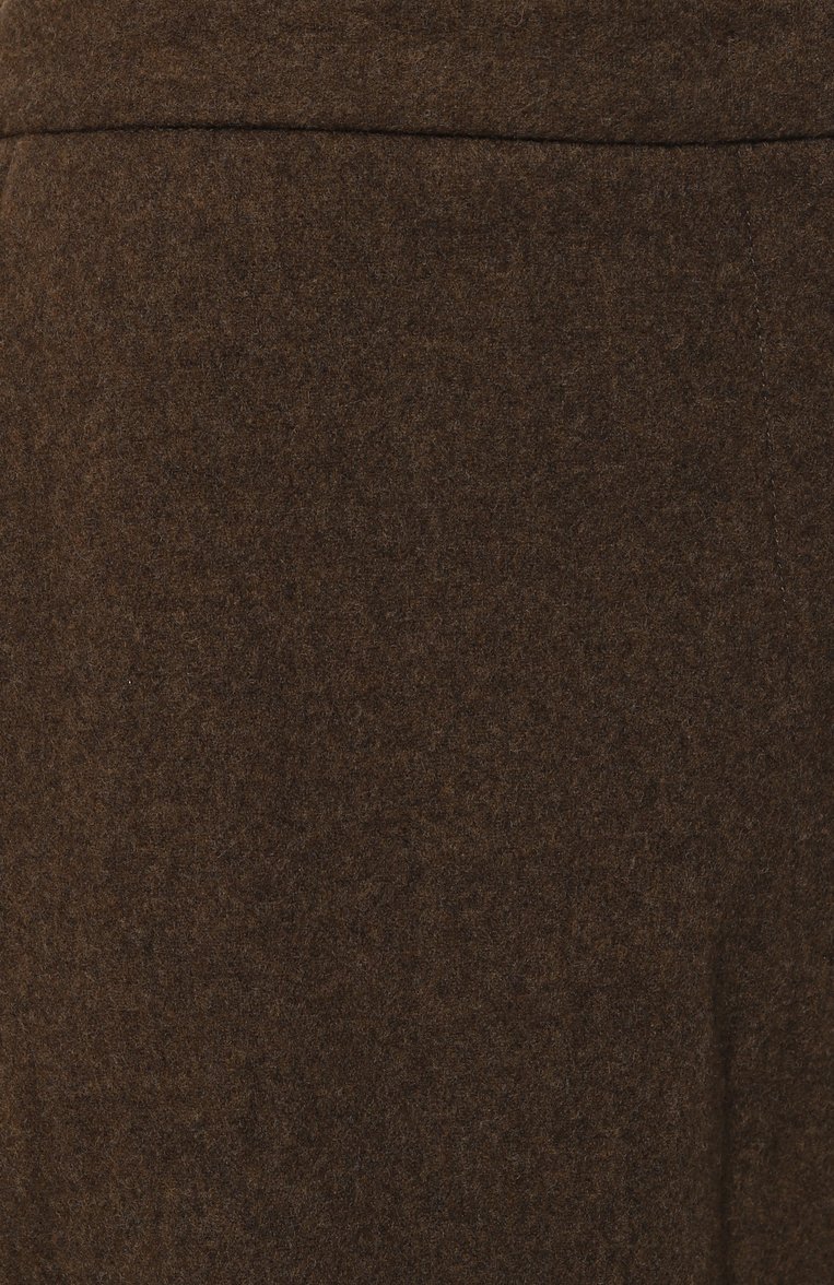 Женские шерстяные брюки JIL SANDER коричневого цвета, арт. J40KA0232/J40182 | Фото 5 (Материал внешний: Шерсть; Длина (брюки, джинсы): Стандартные; Женское Кросс-КТ: Брюки-одежда; Силуэт Ж (брюки и джинсы): Прямые; Стили: Кэжуэл; Автоматизация ТО: Проставлено; Автоматизация состава: Проставлено)