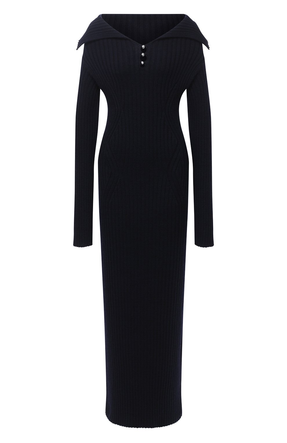 Шерстяное платье LANVIN темно-синего цвета по цене 99500 руб., арт. RW-DR382M-MV09-H20, фото 1 Шерстяное платье LANVIN, арт. RW-DR382M-MV09-H20, фото 1