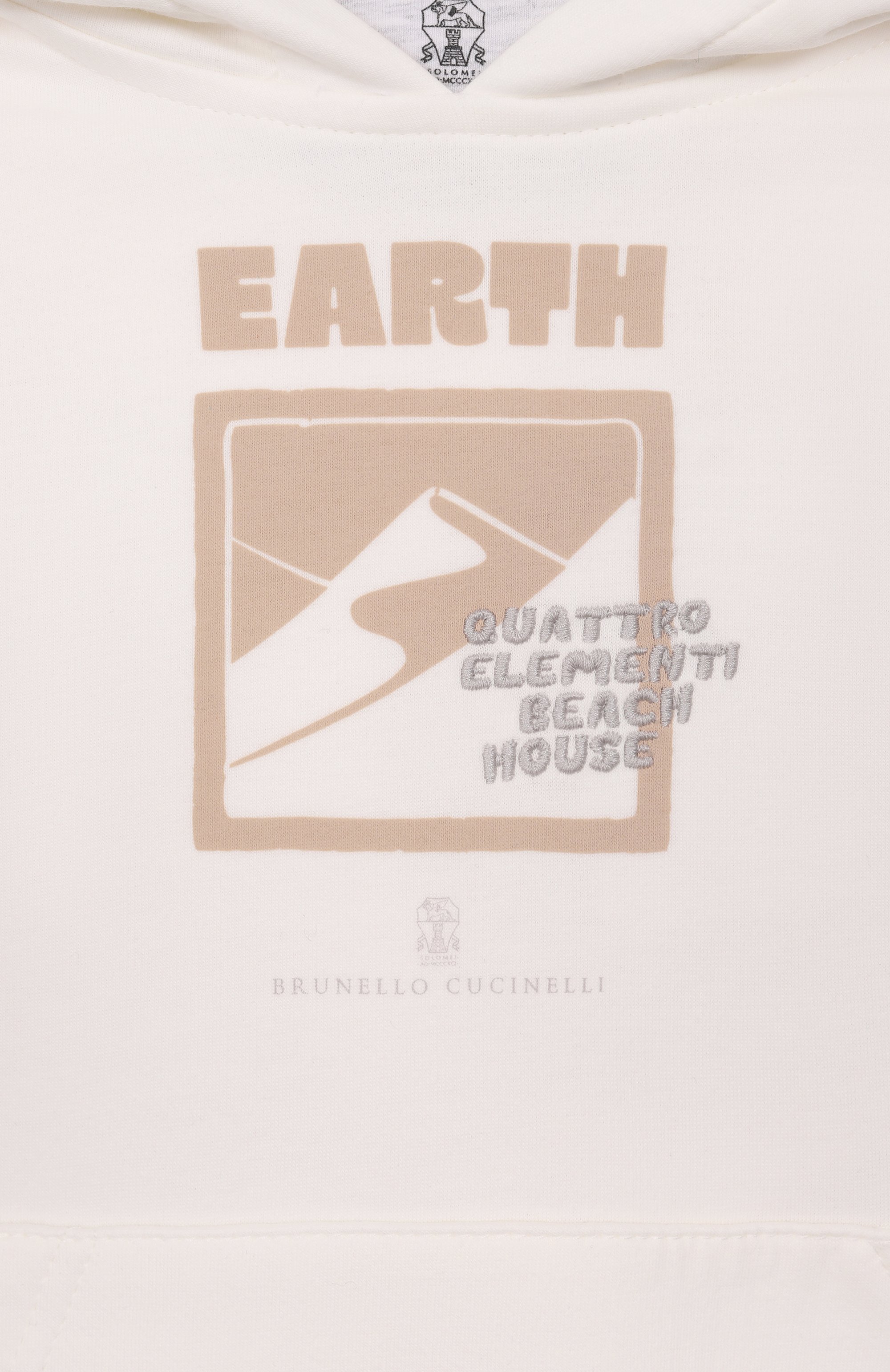 Хлопковое худи BRUNELLO CUCINELLI кремового цвета по цене 57850 руб., арт. BW863E505A, фото 3 Хлопковое худи BRUNELLO CUCINELLI, арт. BW863E505A, фото 3