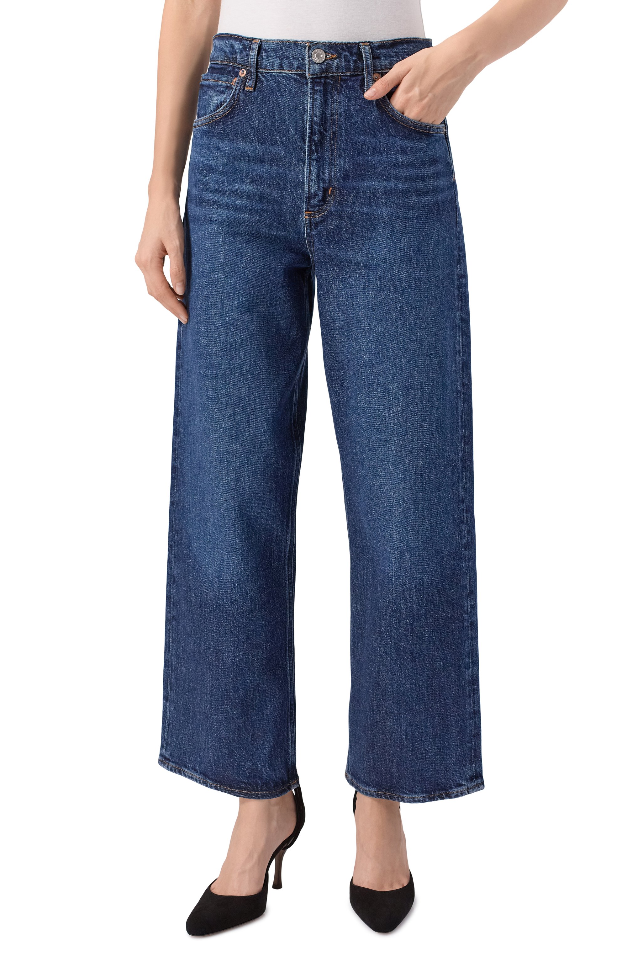 Джинсы ren AGOLDE темно-синего цвета по цене 49950 руб., арт. A200B1554, фото 3 Джинсы ren AGOLDE, арт. A200B1554, фото 3