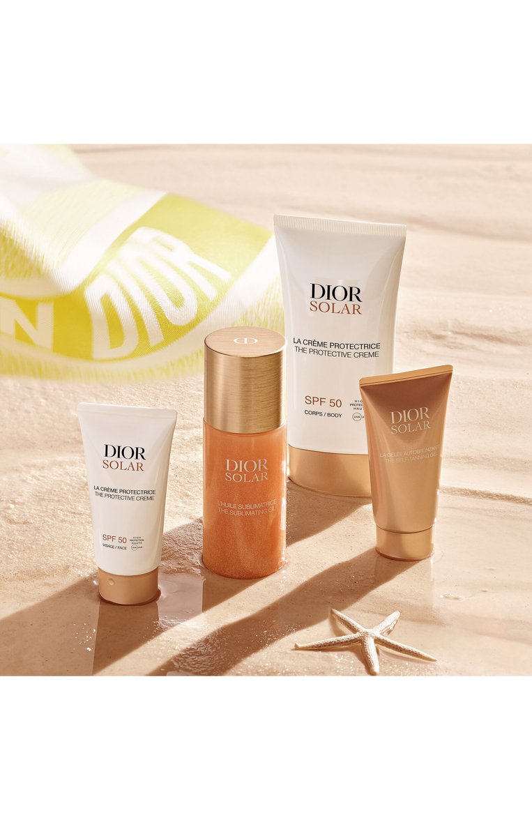 Солнцезащитный крем для тела dior solar the protective cream spf 50 (150ml) DIOR бесцветного цвета, арт. C099700976 | Фото 3 (Нос: Не проставлено; Региональные ограничения белый список (Axapta Mercury): Не проставлено; SPF фильтр: Высокий (35-50+); Назначение: Для тела; Тип продукта: Кремы)