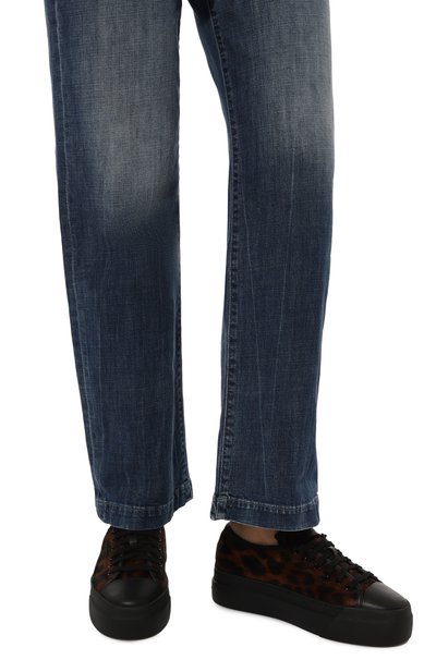 Кожаные кеды SANTONI леопардового цвета по цене 83950 руб., арт. WBGG61178NERRLRZ, фото 3 Кожаные кеды SANTONI, арт. WBGG61178NERRLRZ, фото 3