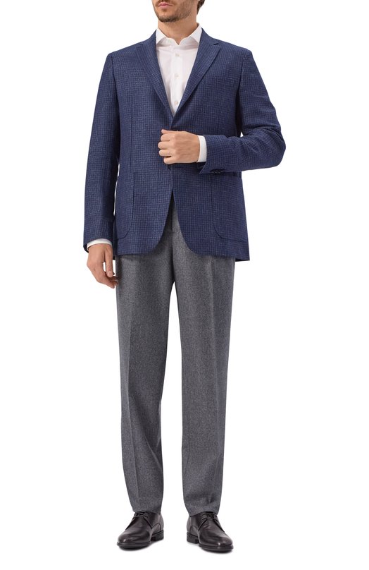 Пиджак из шерсти и льна Zegna 1D7SG0/R950723A9 Синий  1D7SG0/R950723A9 Фото 2