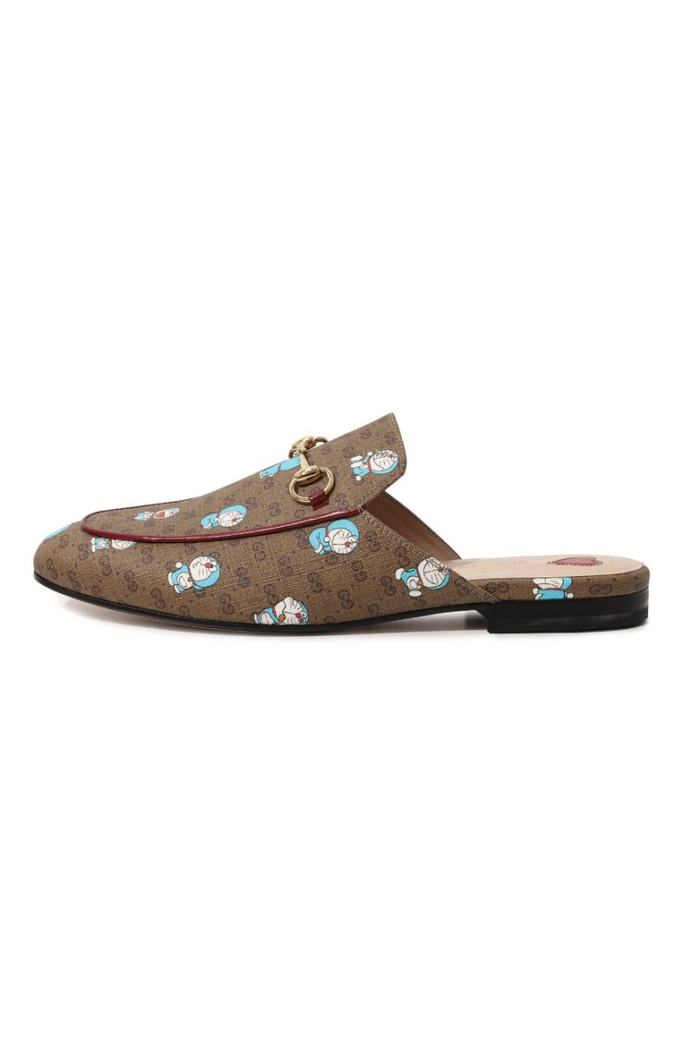 Женские сабо doraemon x gucci GUCCI коричневого цвета, арт. 655038 2TU10 | Фото 4 (Каблук высота: Низкий; Каблук тип: Устойчивый; Материал внутренний: Натуральная кожа; Подошва: Плоская; Материал внешний: Натуральная кожа)