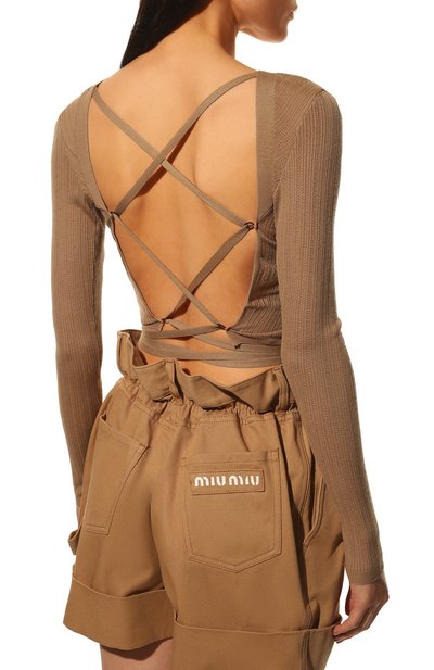 Шерстяной кардиган MIU MIU, арт. MMF414-TNR-F0040, фото 4