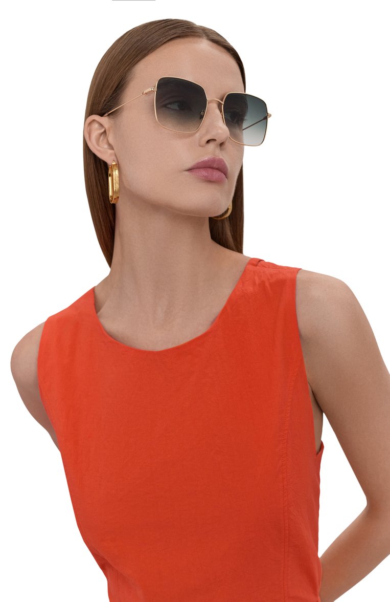 Женские солнцезащитные очки BALI EYEWEAR зеленого цвета, арт. RUBY GC13 | Фото 2 (Региональные ограничения белый список (Axapta Mercury): Не проставлено; Нос: Не проставлено; Тип очков: С/з; Материал: Металл; Оптика Гендер: оптика-женское; Очки форма: Квадратные)