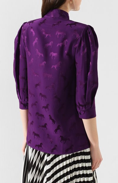 Блузка из смеси шелка и вискозы STELLA MCCARTNEY сиреневого цвета по цене 85150 руб., арт. 599776/SNA57, фото 4 Блузка из смеси шелка и вискозы STELLA MCCARTNEY, арт. 599776/SNA57, фото 4