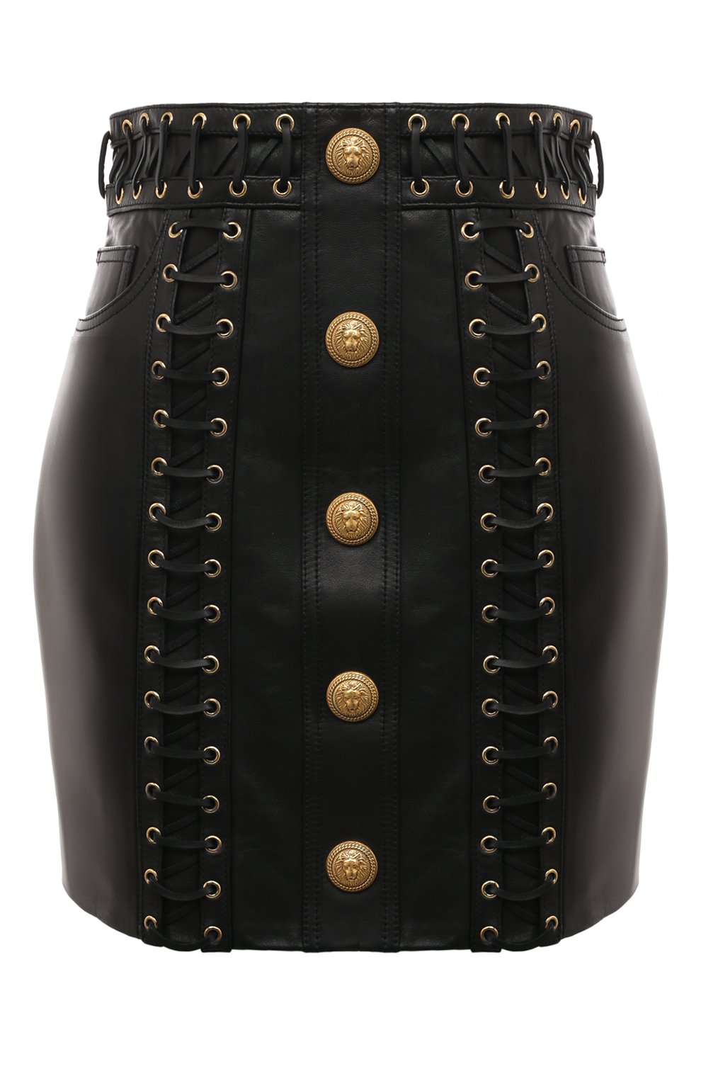 Кожаная юбка BALMAIN, арт. AF0LB840LB24, фото 1