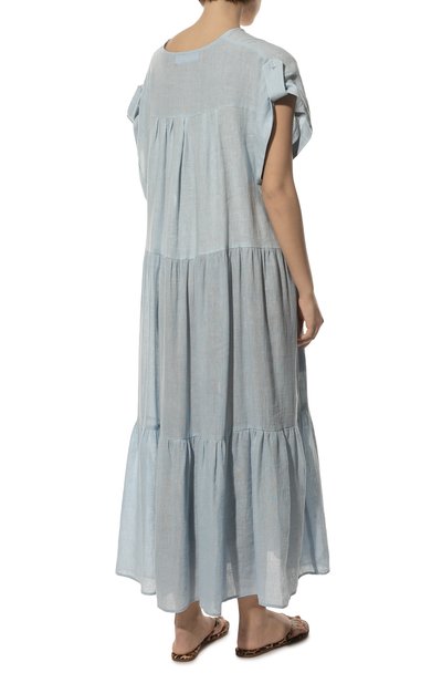 Льняное платье A MERE CO голубого цвета по цене 47250 руб., арт. AMC-RSS22-052B, фото 4 Льняное платье A MERE CO, арт. AMC-RSS22-052B, фото 4