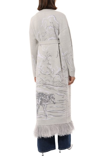 Шерстяной кардиган MAISON KALEIDOSCOPE серого цвета по цене 145000 руб., арт. 012-076W-371OF, фото 4 Шерстяной кардиган MAISON KALEIDOSCOPE, арт. 012-076W-371OF, фото 4