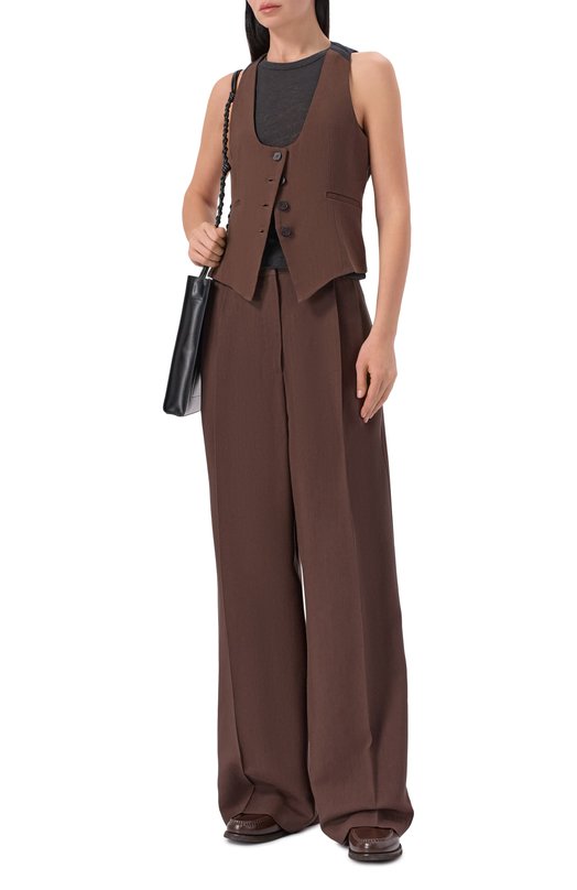 Жилет из вискозы и лиоцелла Iro WP16CALA Коричневый  WP16CALA Фото 2