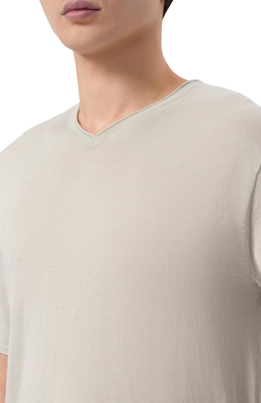 Футболка из шелка и хлопка 12 STOREEZ 137280 Серый  137280 Фото 5
