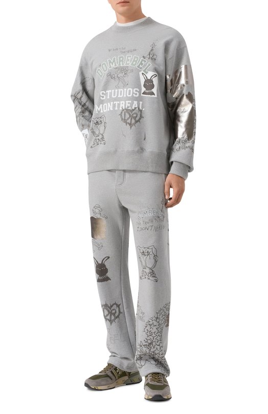 Хлопковый свитшот DOMREBEL M C0LLEGE SWEATSHIRT Серый  M C0LLEGE SWEATSHIRT Фото 2