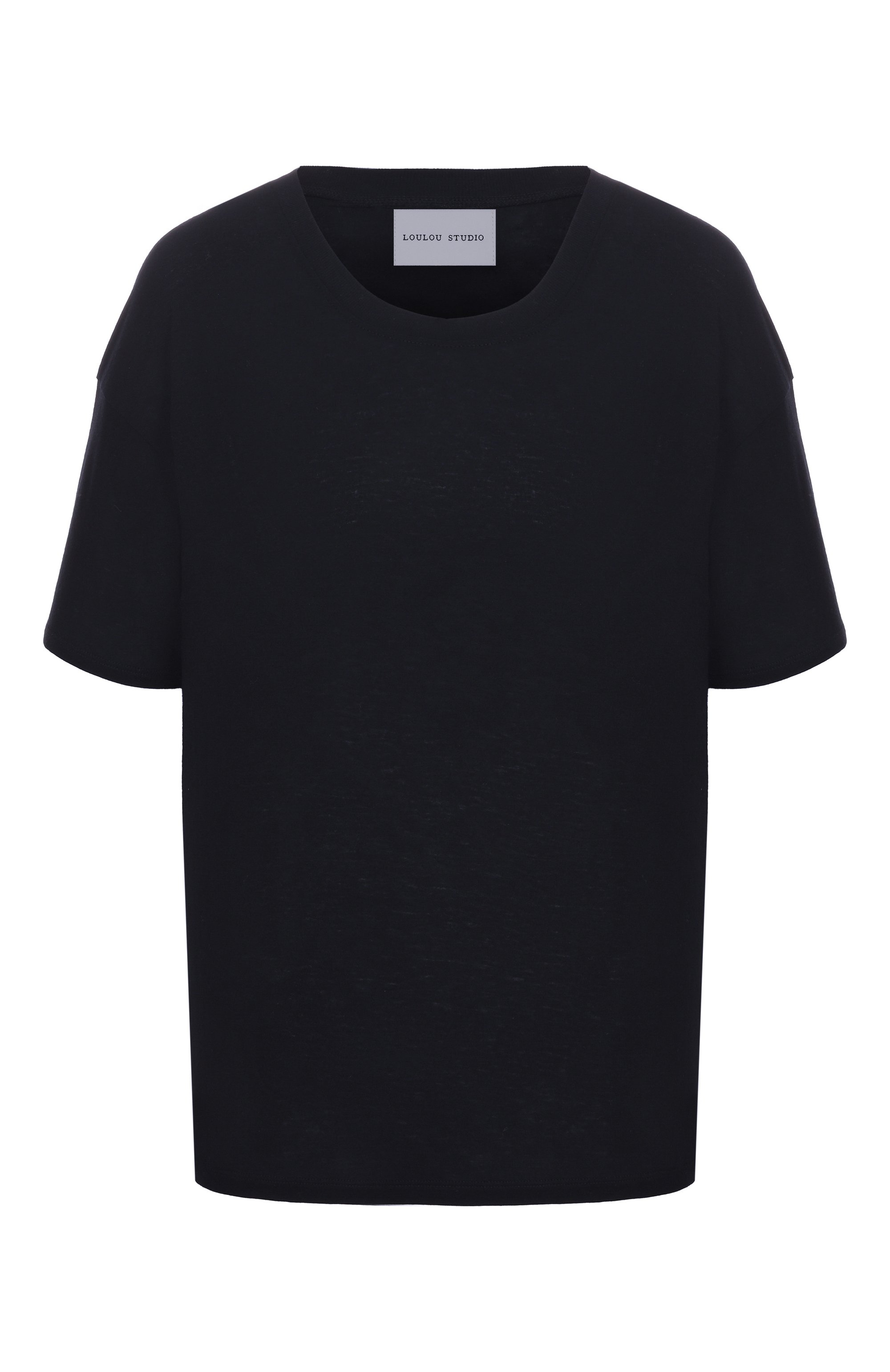 Футболка из вискозы и шерсти LOULOU DE SAISON черного цвета по цене 12250 руб., арт. EZRA, фото 1 Футболка из вискозы и шерсти LOULOU DE SAISON, арт. EZRA, фото 1