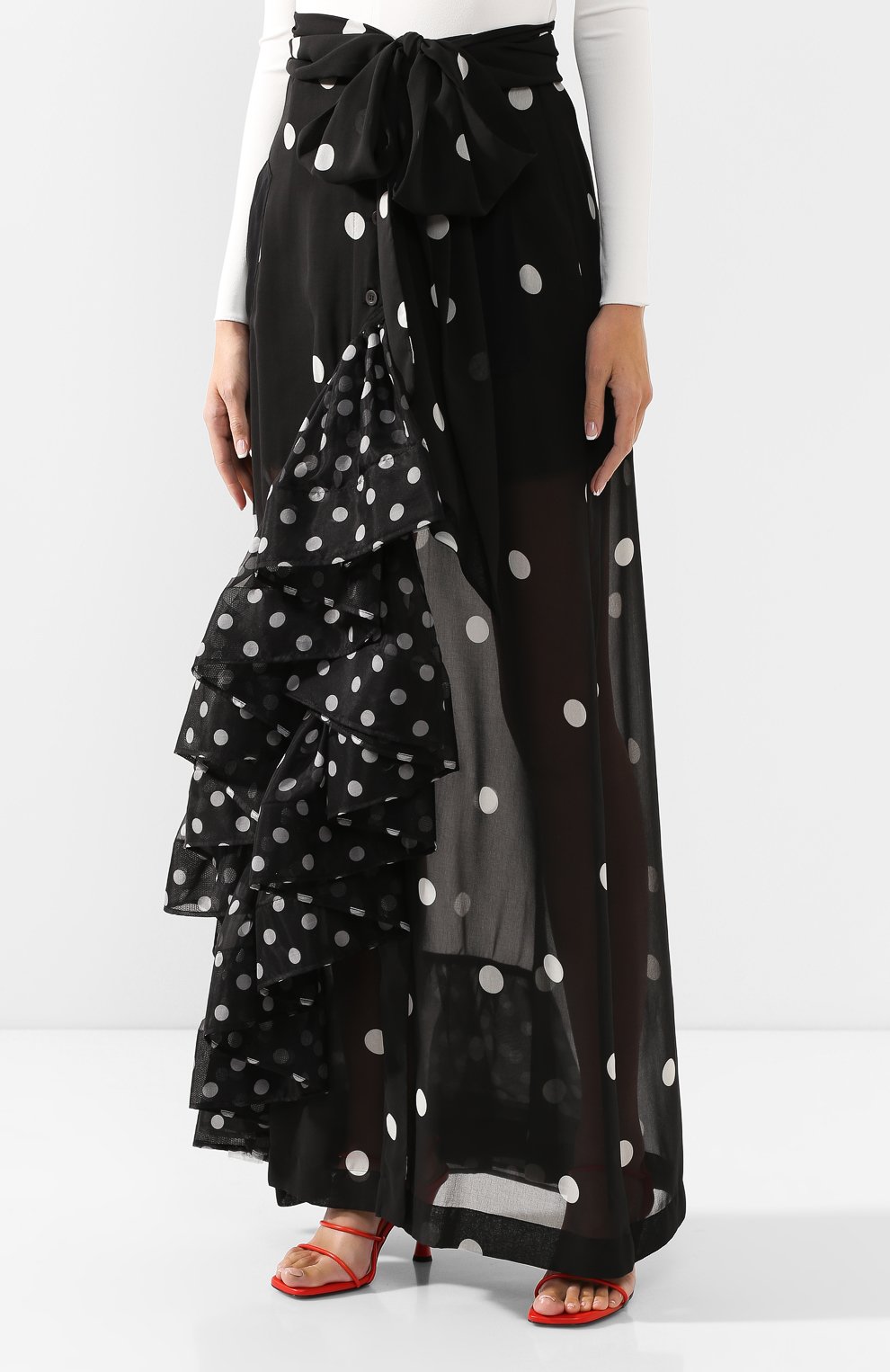 Юбка-макси DRIES VAN NOTEN черно-белого цвета по цене 114500 руб., арт. 201-30873-9421, фото 3 Юбка-макси DRIES VAN NOTEN, арт. 201-30873-9421, фото 3