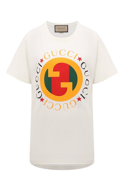 Женская хлопковая футбо лка GUCCI, арт. 717422/XJFV3