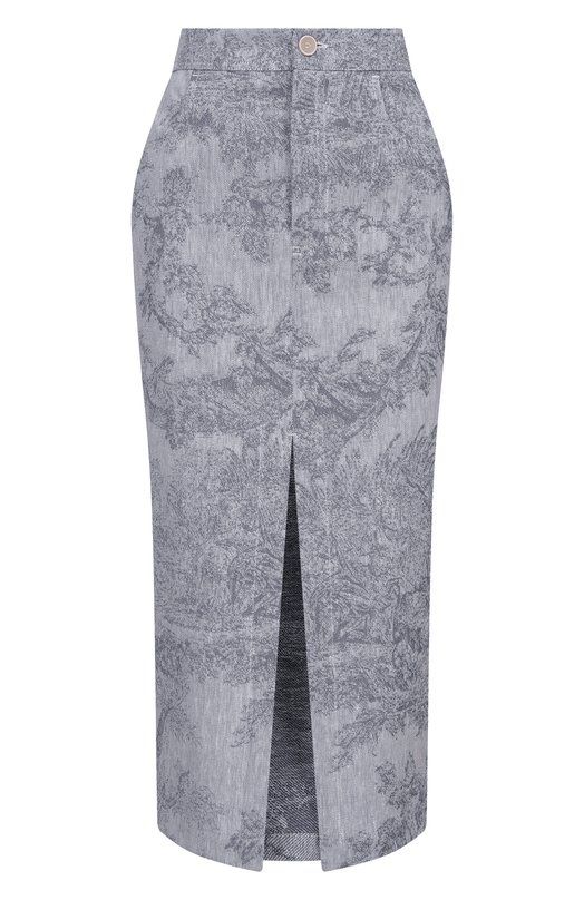 Юбка из хлопка и льна Lorena Antoniazzi P2642G008A/5163 Голубой P2642G008A/5163